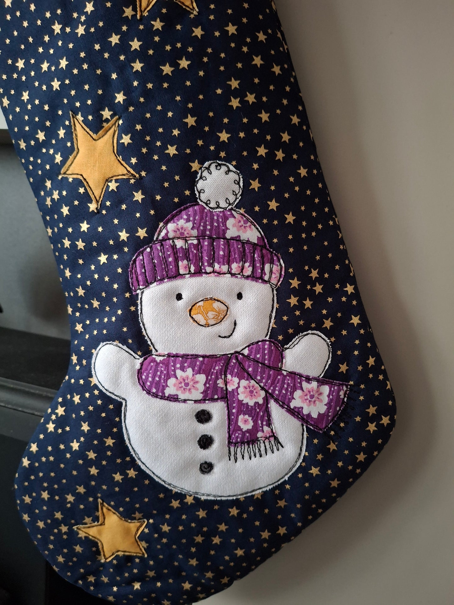 Midnight Star Snowman Stocking
