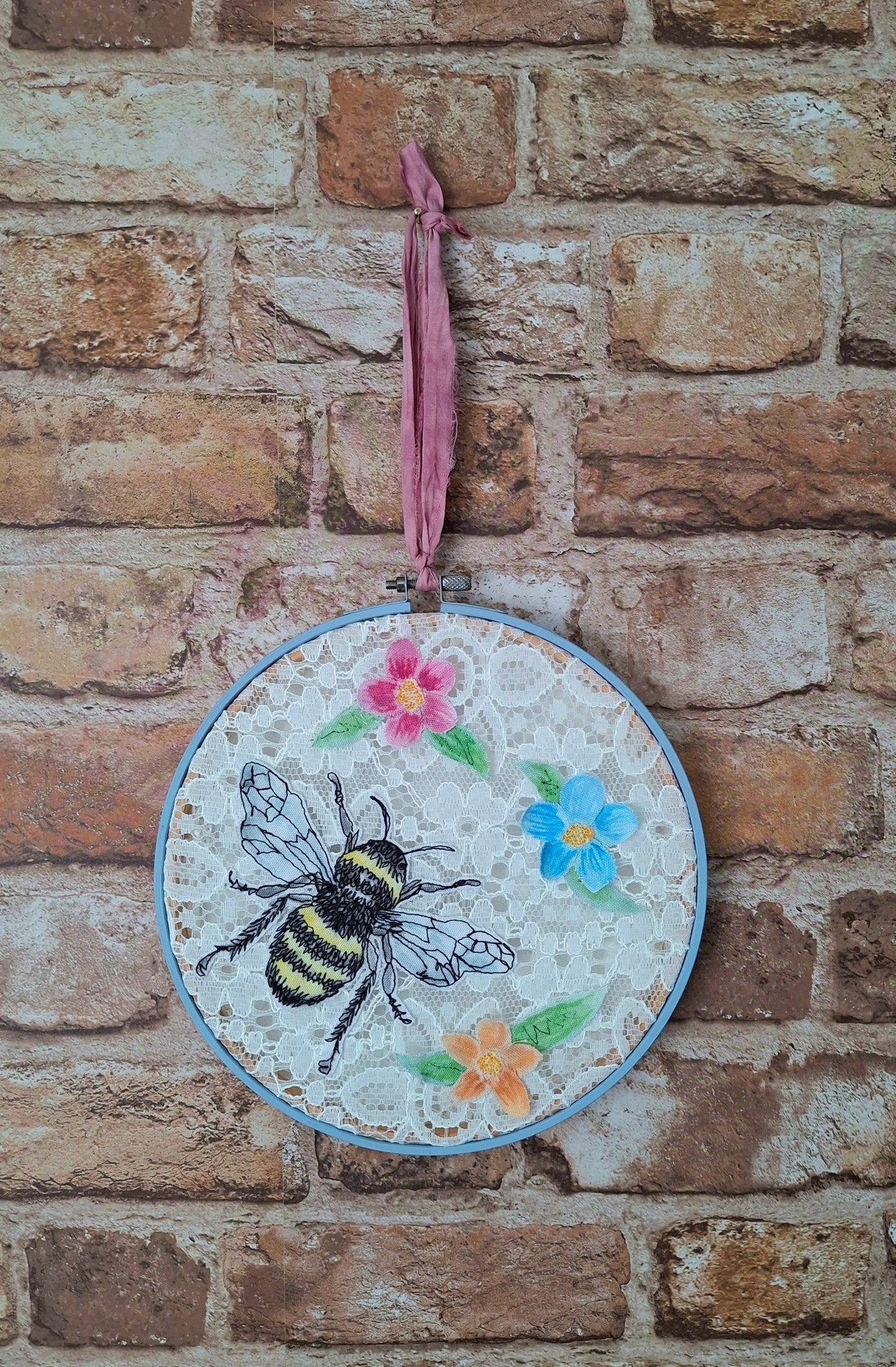 Limited Edition - Lace Bumblebee Hoop Art