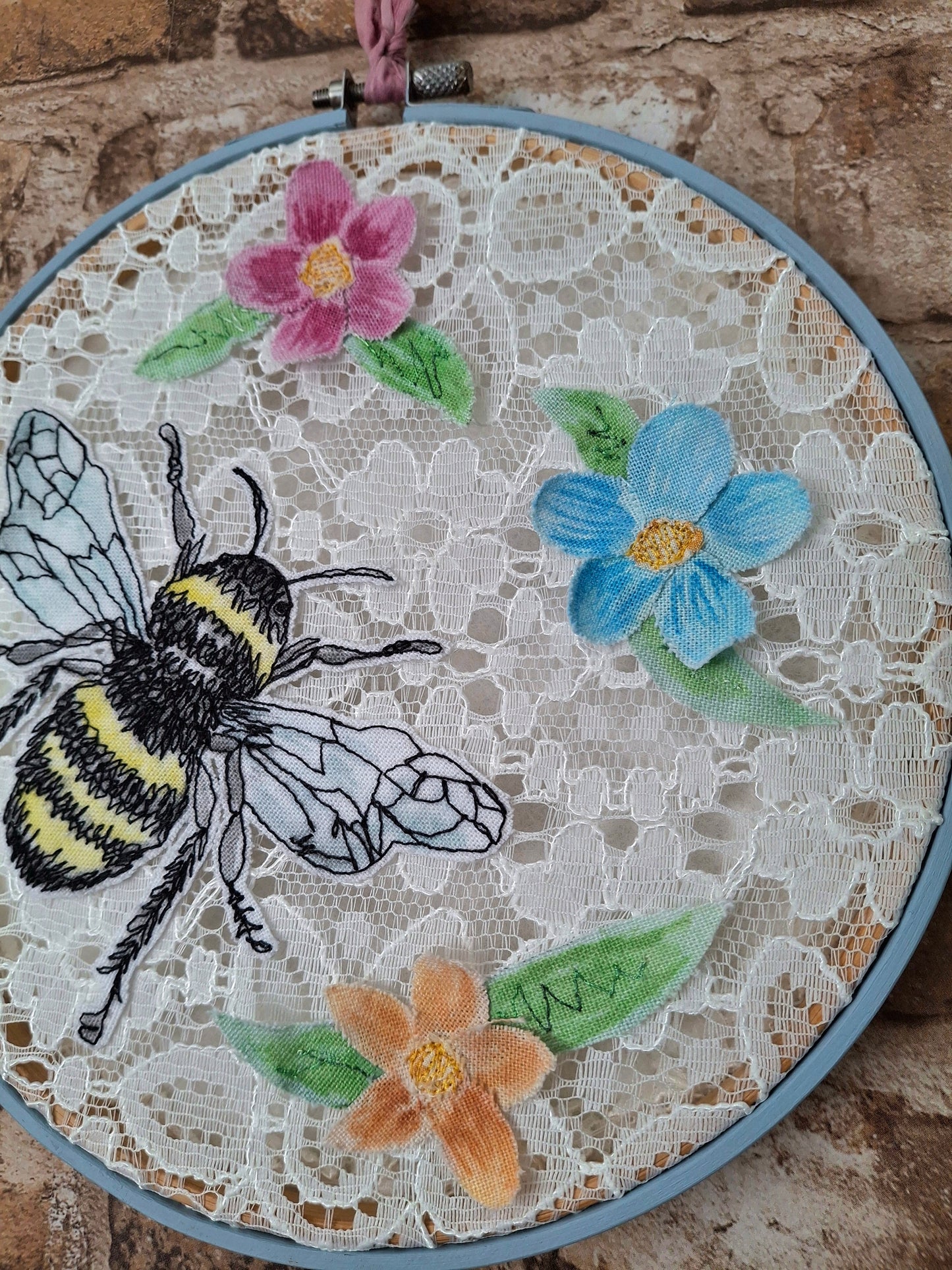 Limited Edition - Lace Bumblebee Hoop Art