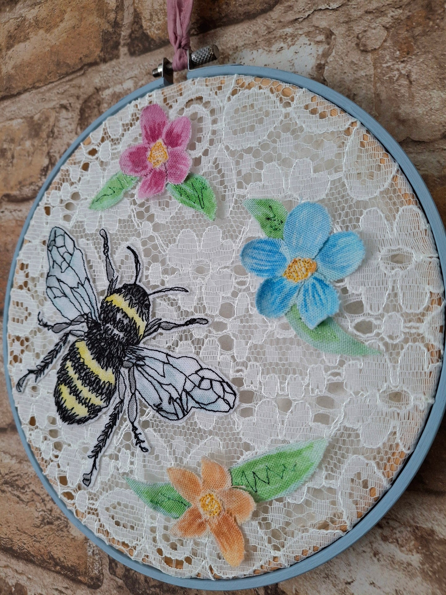 Limited Edition - Lace Bumblebee Hoop Art