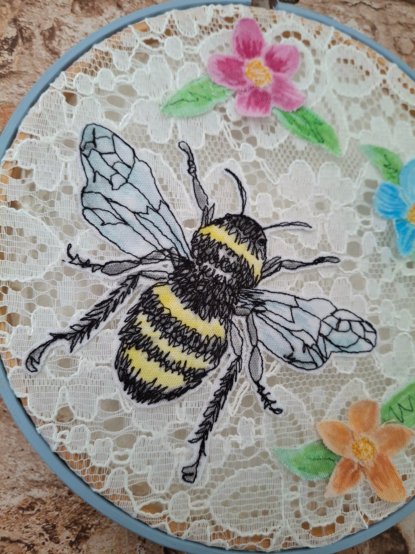 Limited Edition - Lace Bumblebee Hoop Art