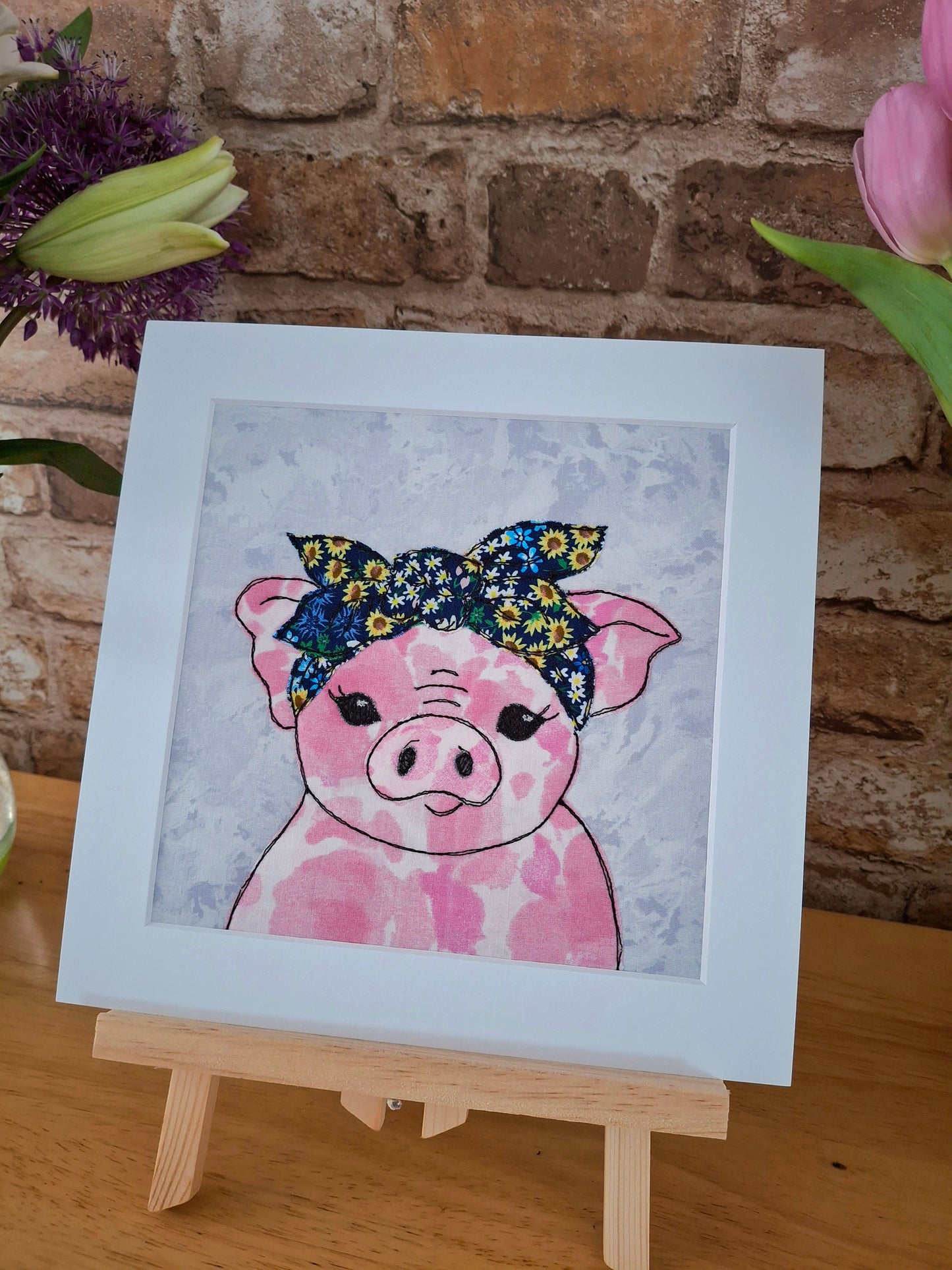 Original Textile Art - Penelope the Pig