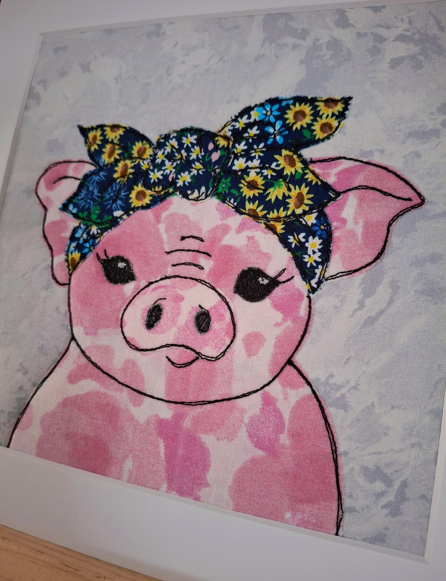Original Textile Art - Penelope the Pig
