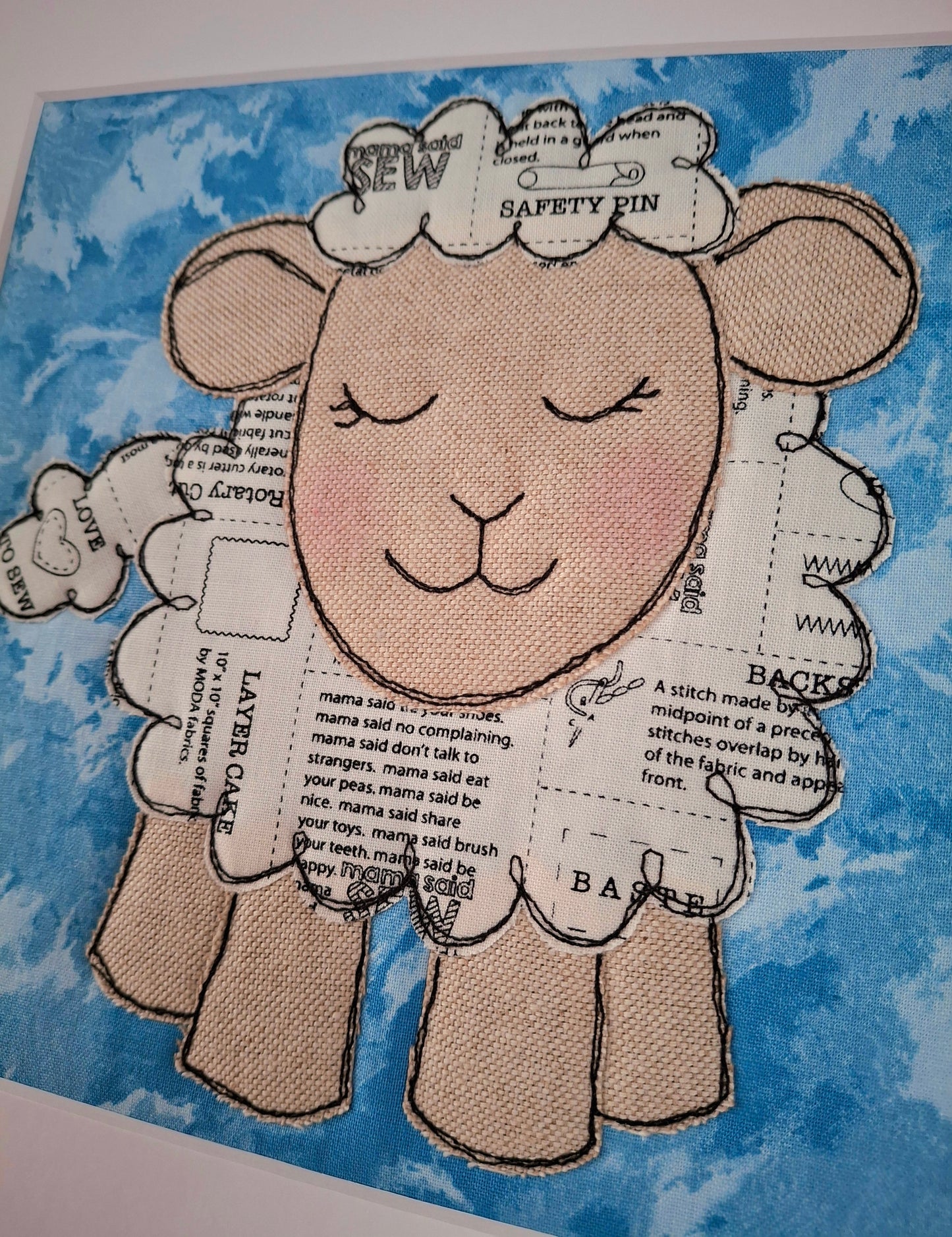 Original Textile Art - Wayne the Sheep