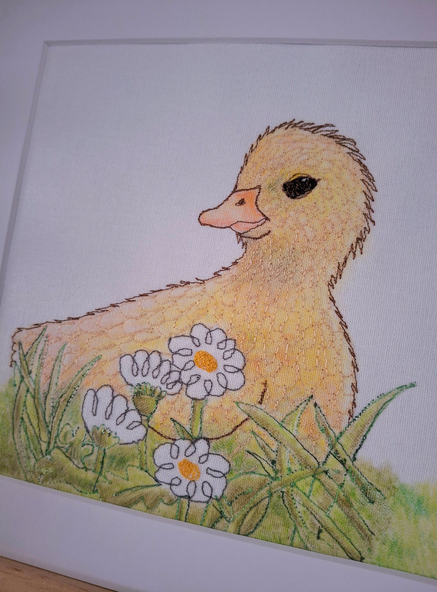 Original Textile Art - Daisy Duckling