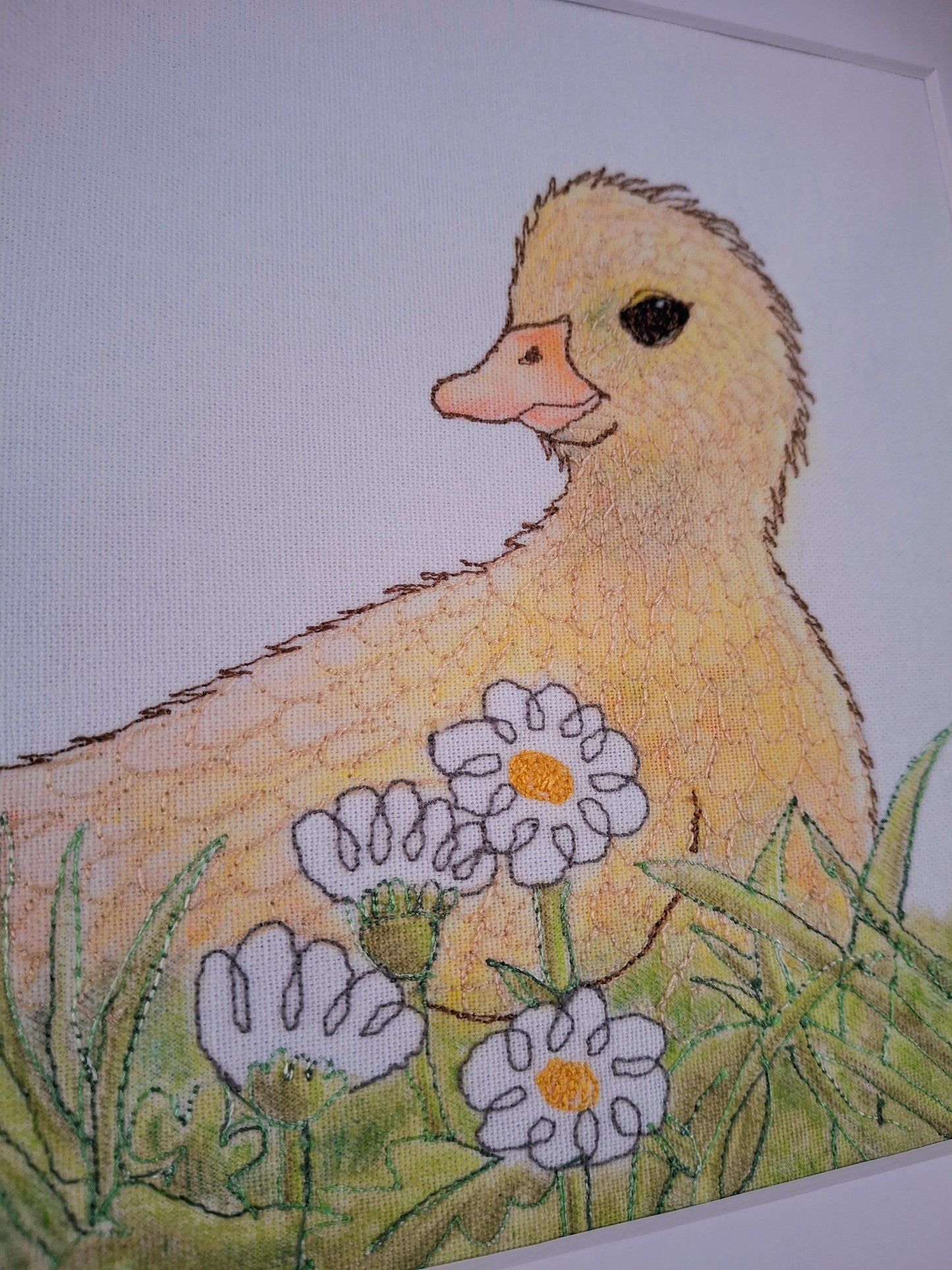 Original Textile Art - Daisy Duckling