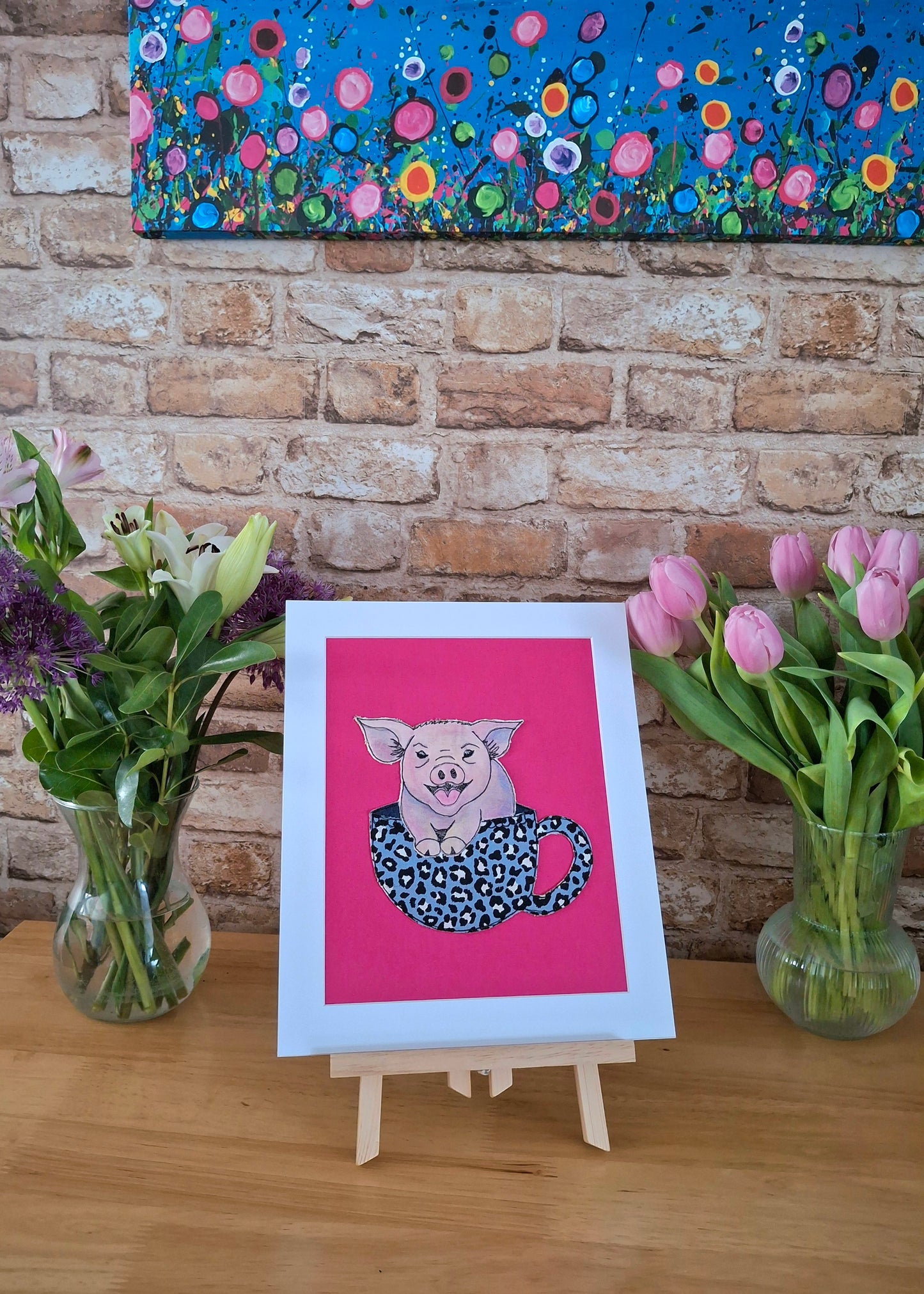 Original Textile Art - Camomile the Teacup Pig
