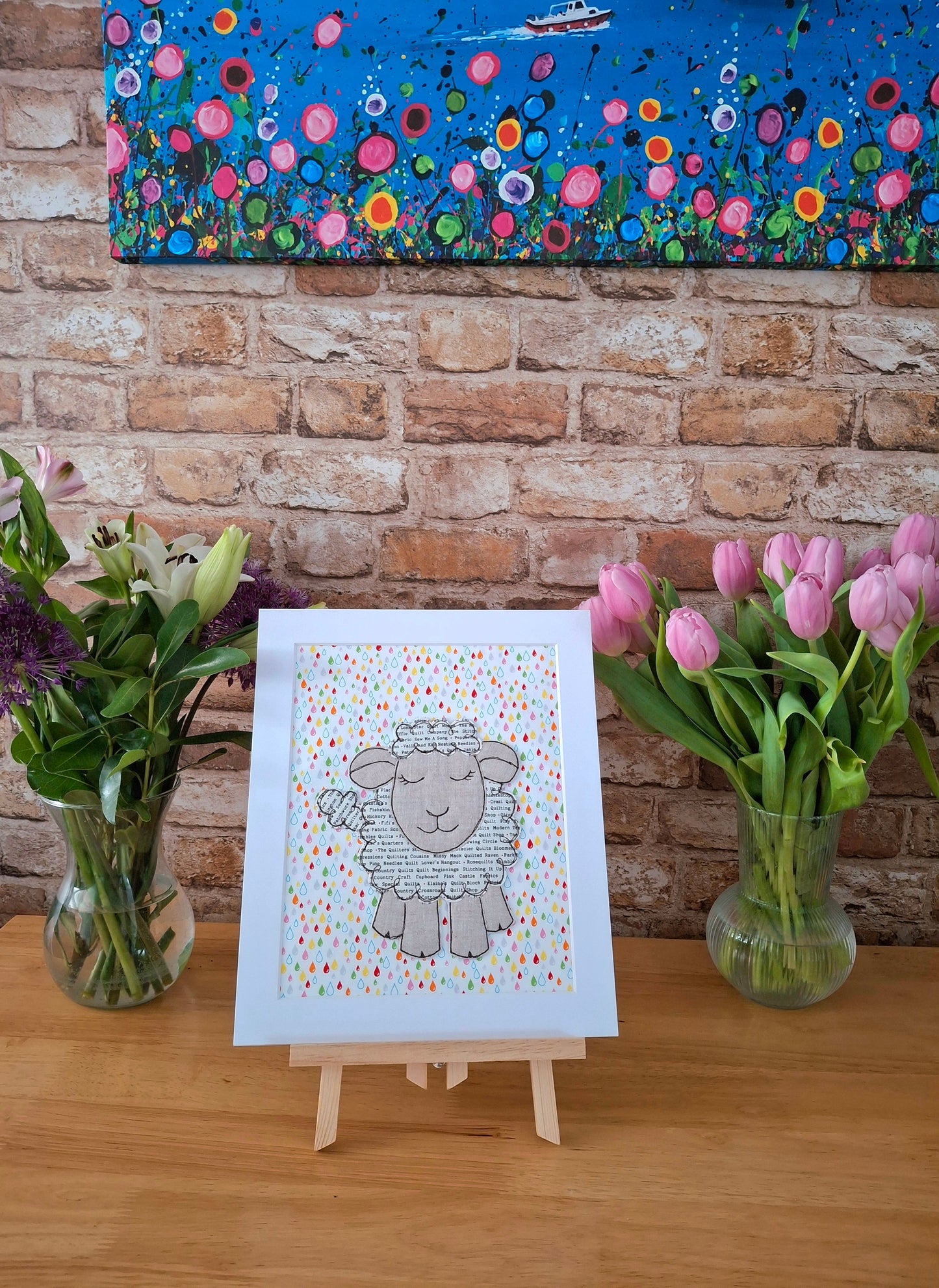 Original Textile Art - Leonardo the Rainbow Sheep