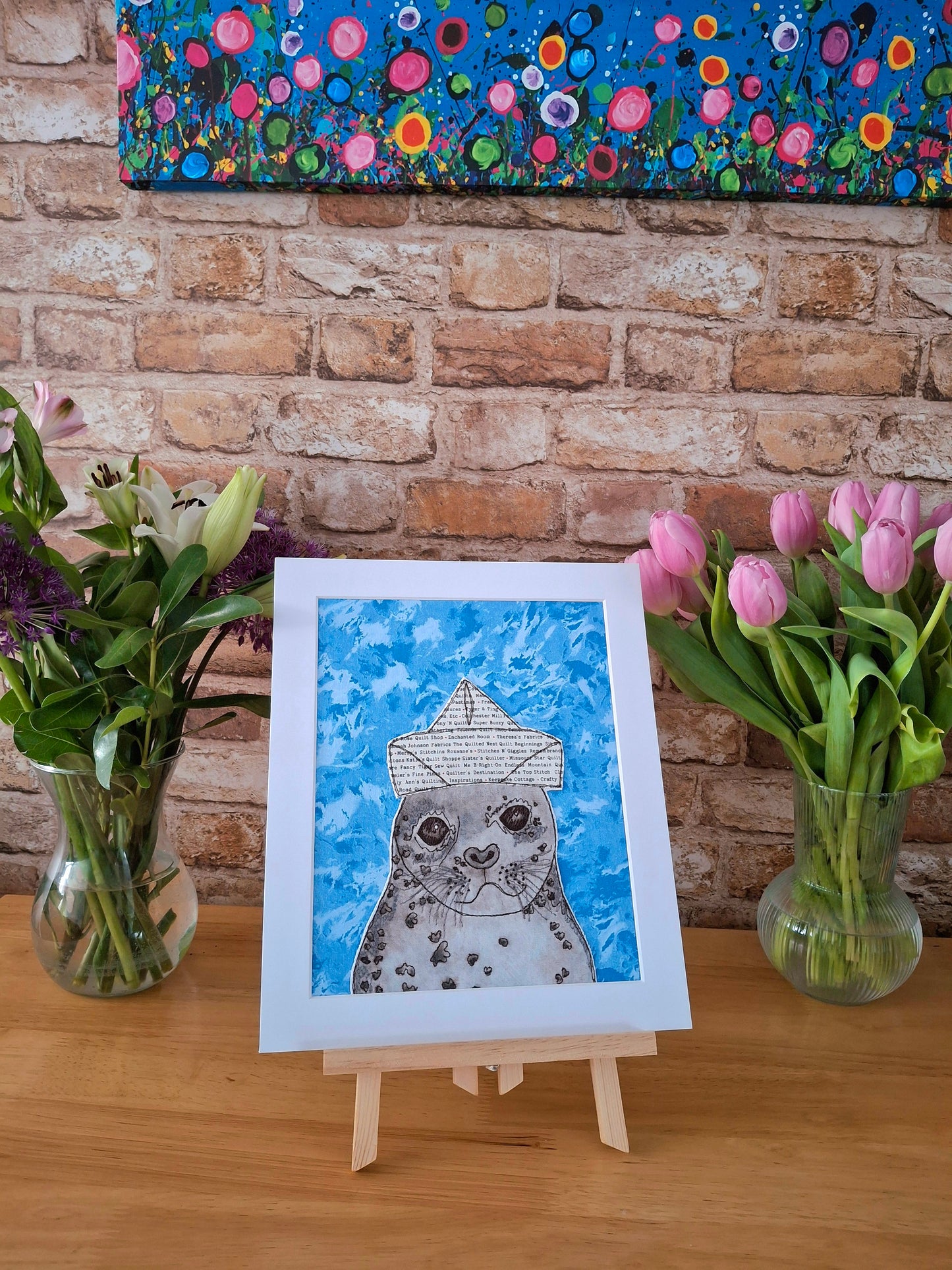 Original Textile Art - Samson the Seal