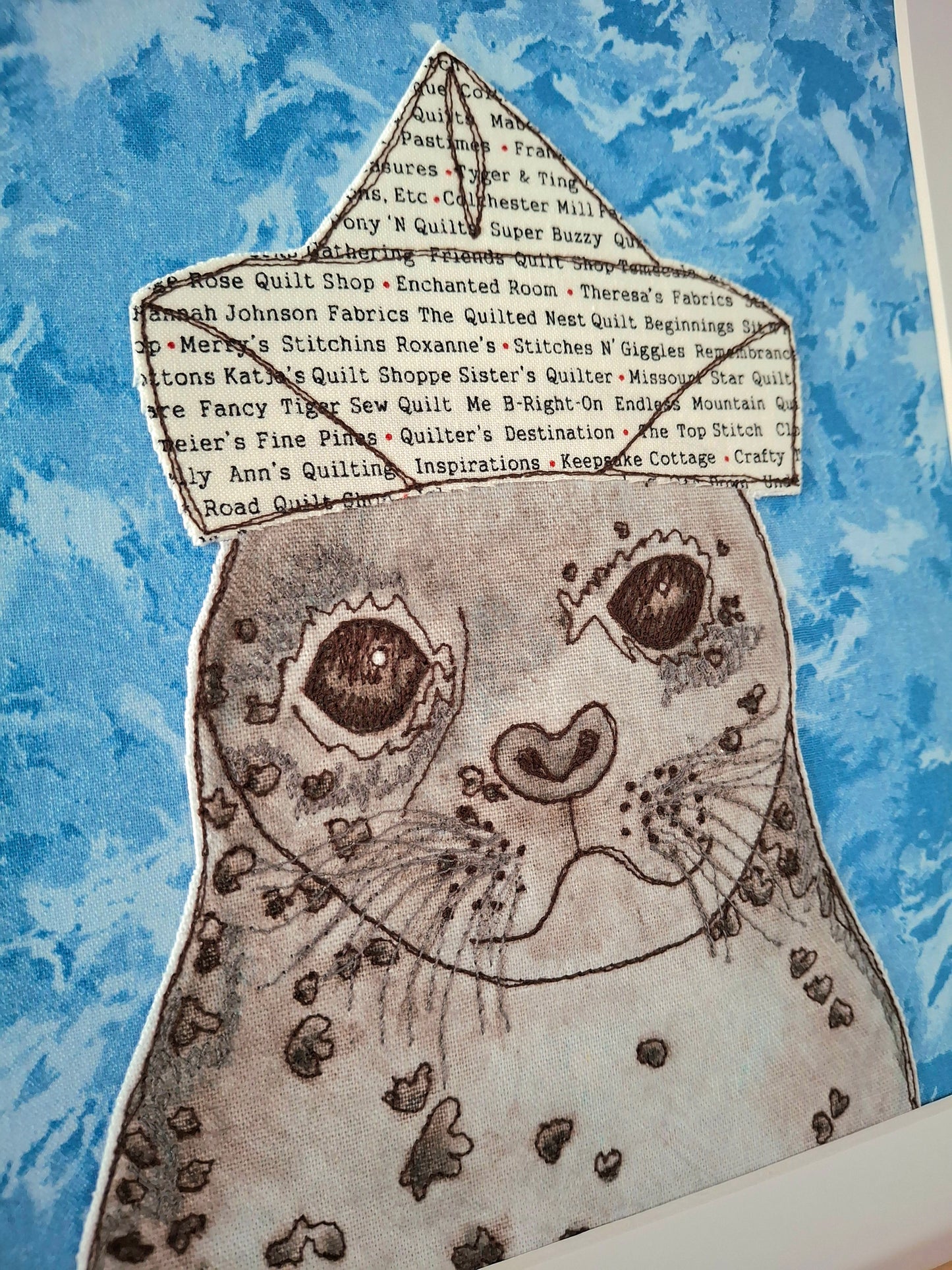 Original Textile Art - Samson the Seal