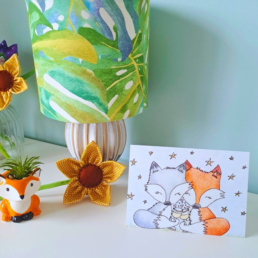 'Loved Up Foxes' Greetings Card