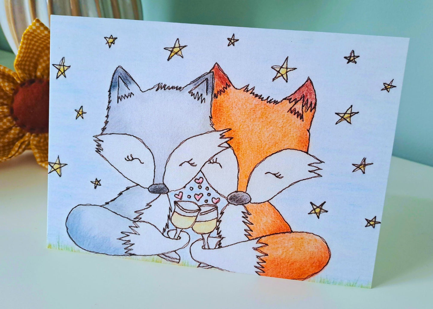 'Loved Up Foxes' Greetings Card