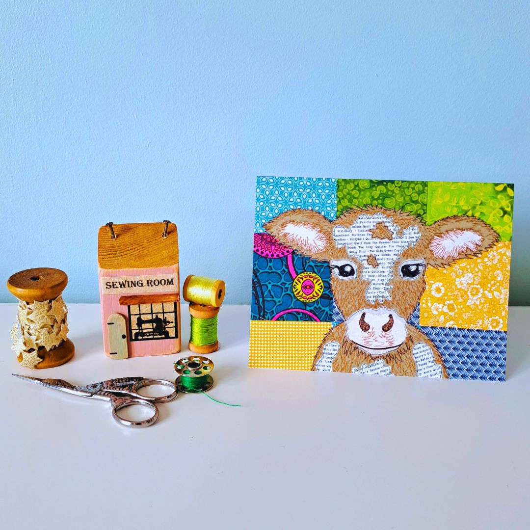 'Flossie The Cow' Greetings Card