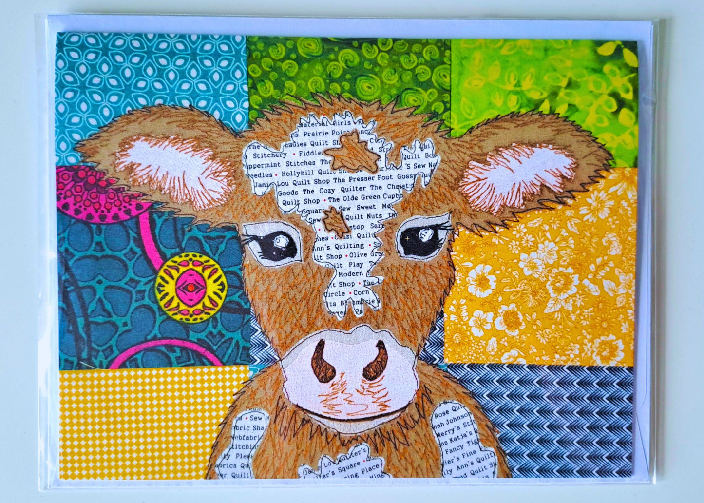 'Flossie The Cow' Greetings Card