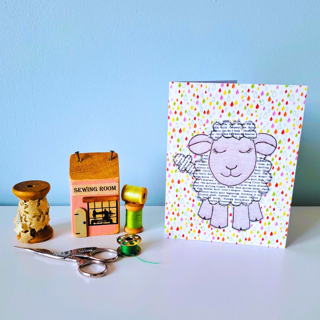 'Leonardo the Rainbow Sheep' Greetings Card