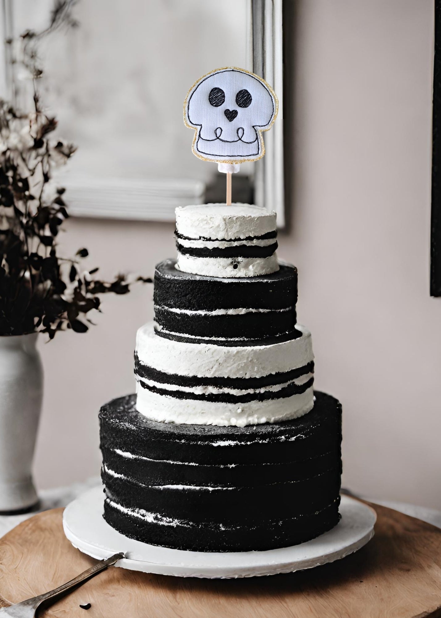 Cute Skull Cake Topper
