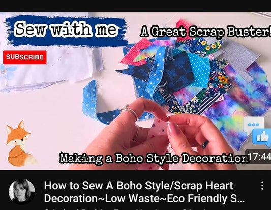 How to sew a Boho Style Scrappy Heart Decoration