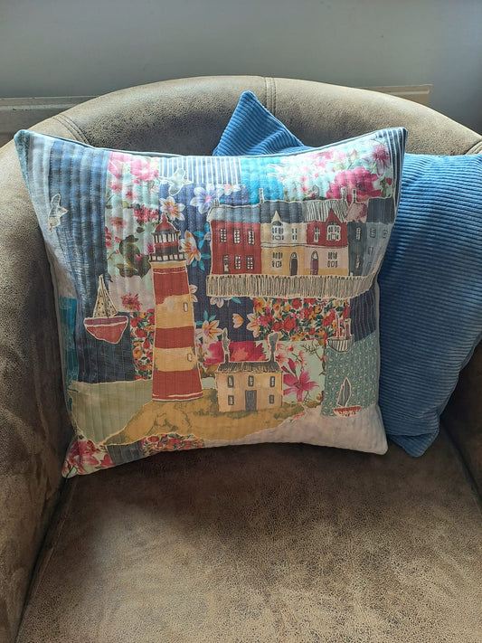 How I made a Collage Cushion - Seaside Theme