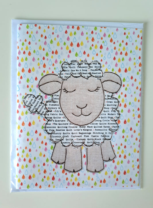 'Leonardo the Rainbow Sheep' Greetings Card