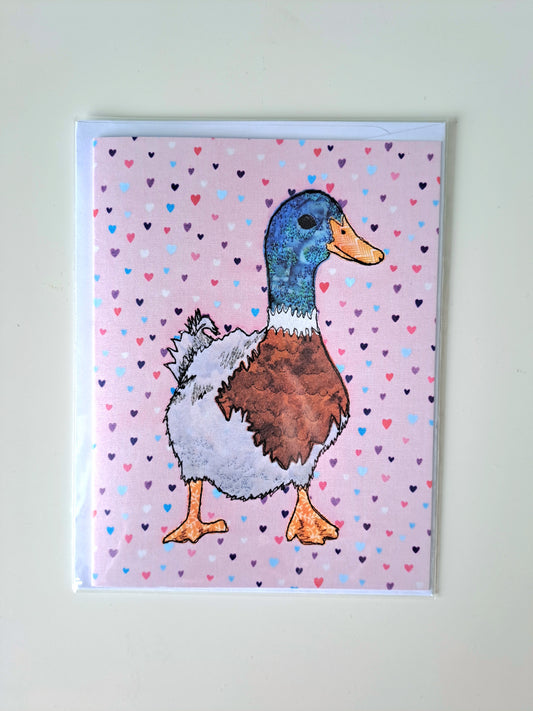 'Darcie The Duck' Greetings Card