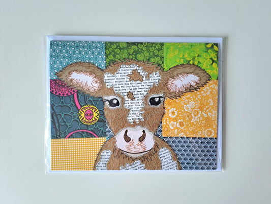 'Flossie The Cow' Greetings Card