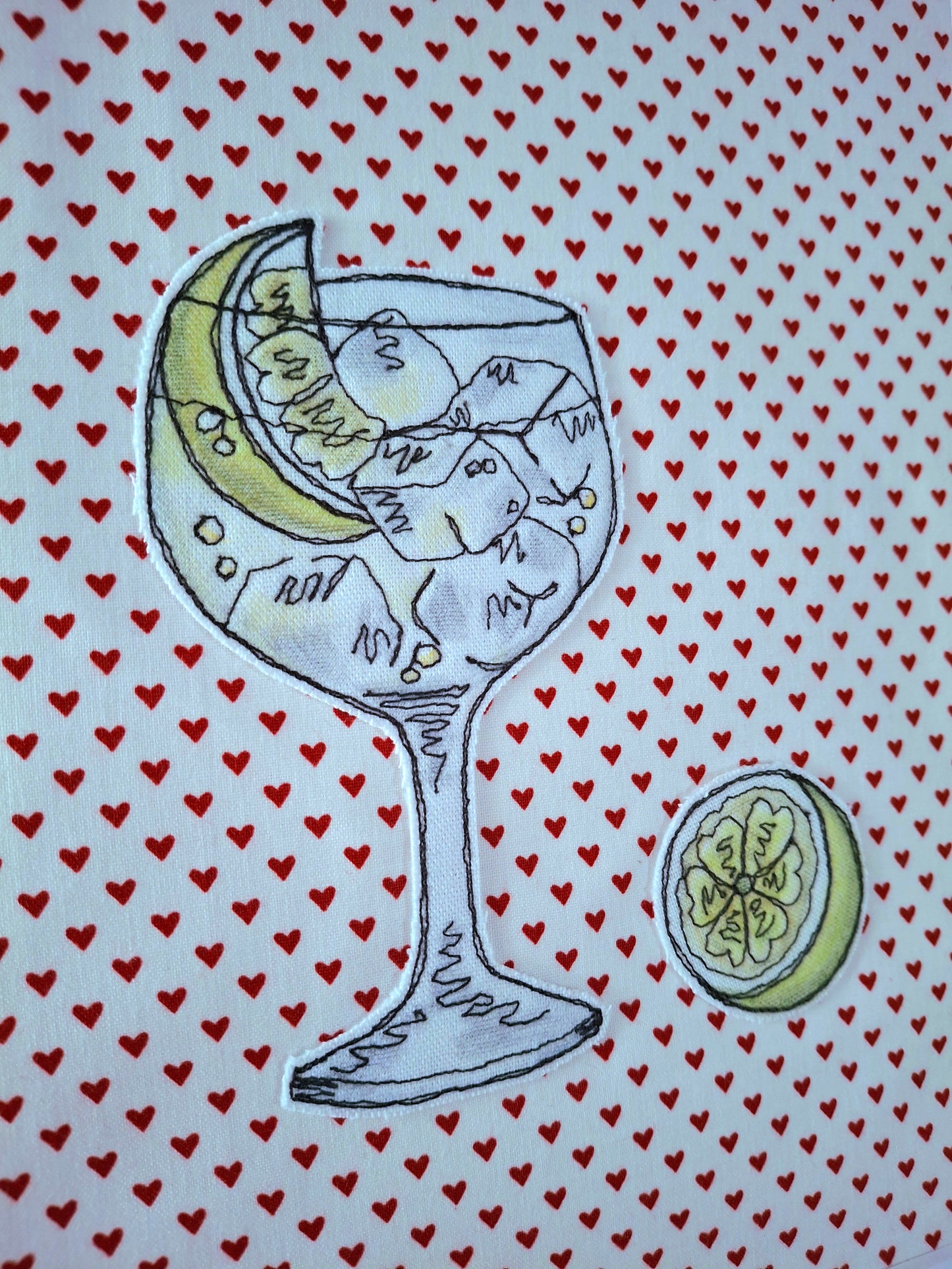 Original Textile Art - Gin 'O' Clock