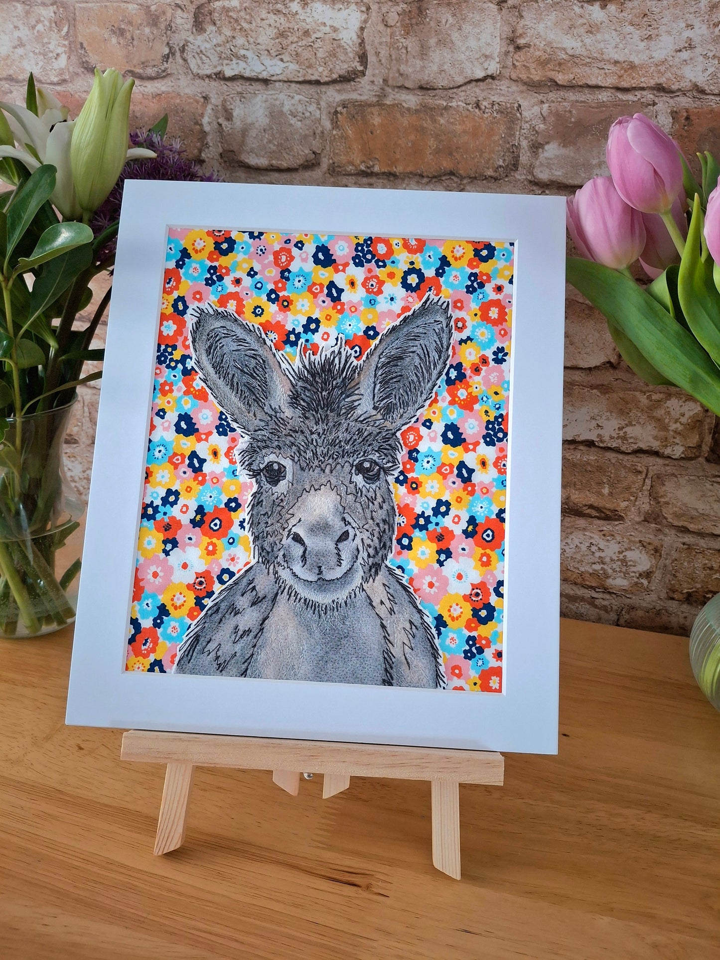 Original Textile Art - Dexter the Donkey