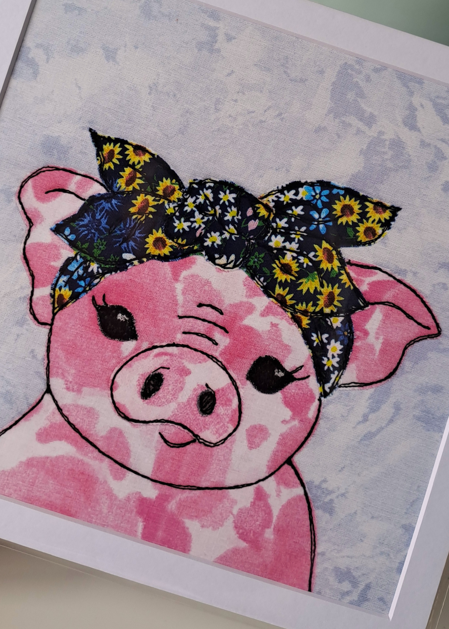 Penelope The Stylish Pig Mounted Print (Unframed)