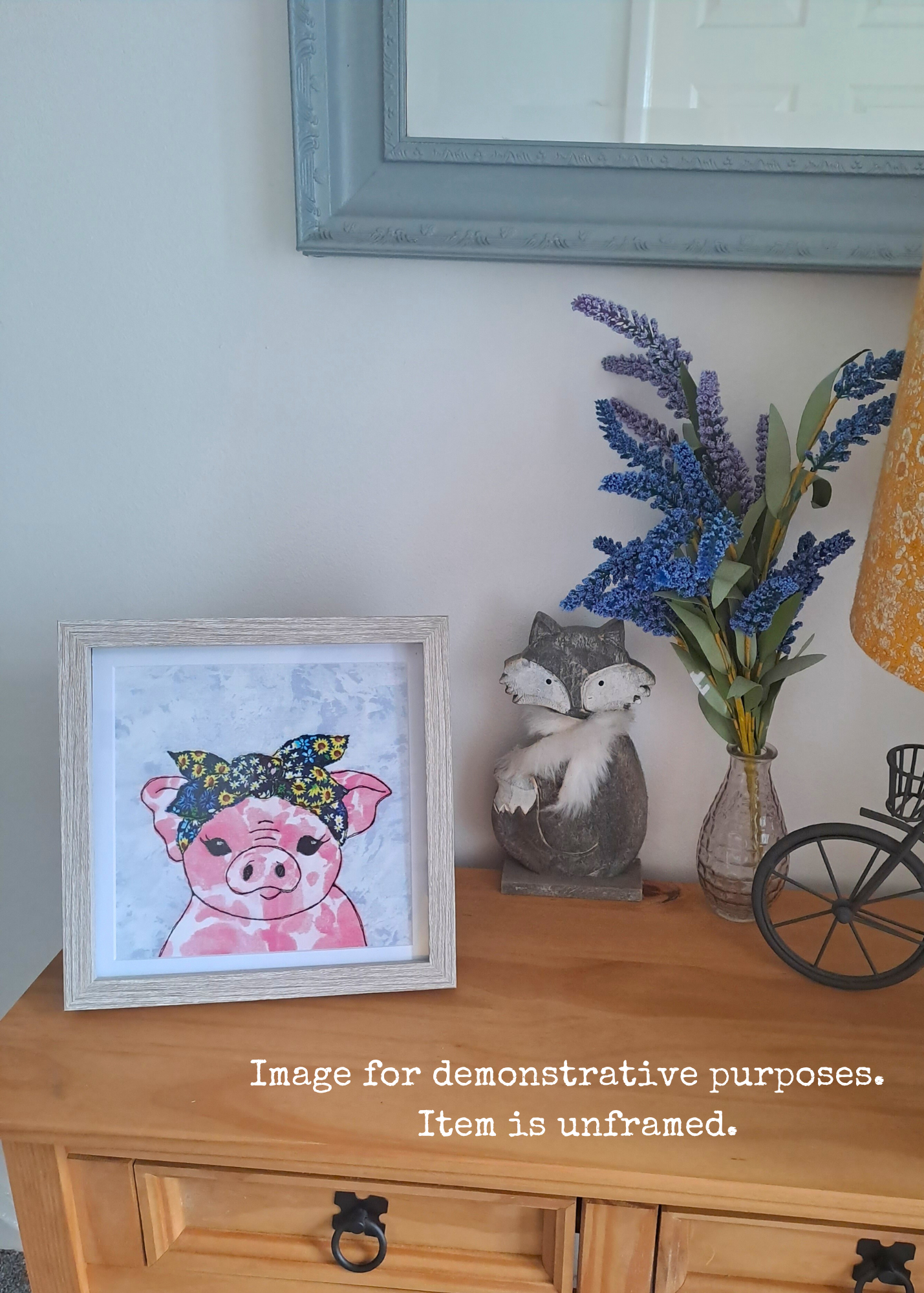 Penelope The Stylish Pig Mounted Print (Unframed)